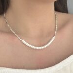 گردنبند مروارید آبکاری نقره