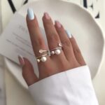 انگشتر فنری نگین مروارید