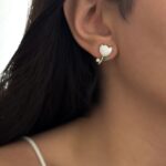 گوشواره گل میناکاری ریز